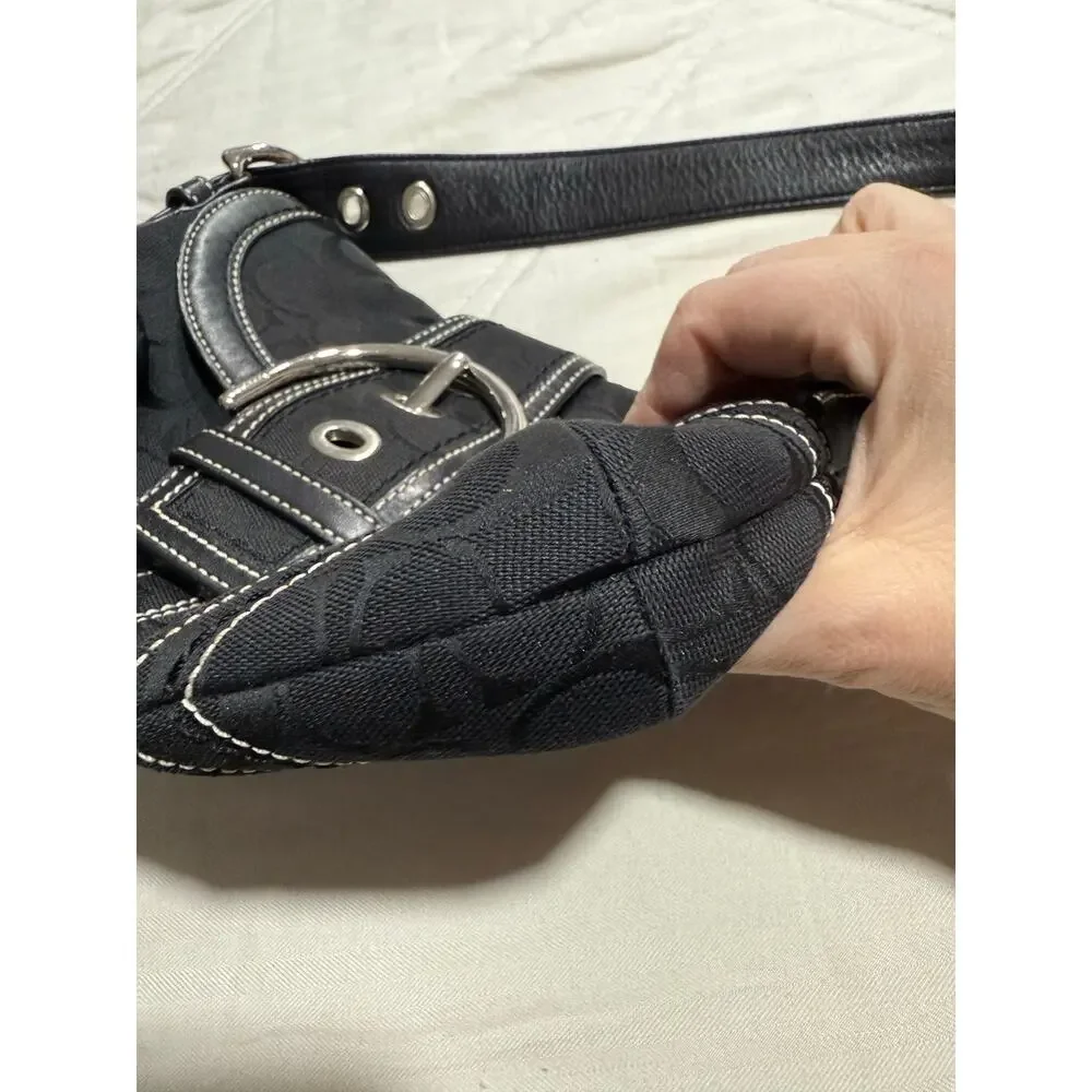 VTG Y2K Coach Soho Mini Signature H0651 10296 Black Shoulder Bag Purse Clean
